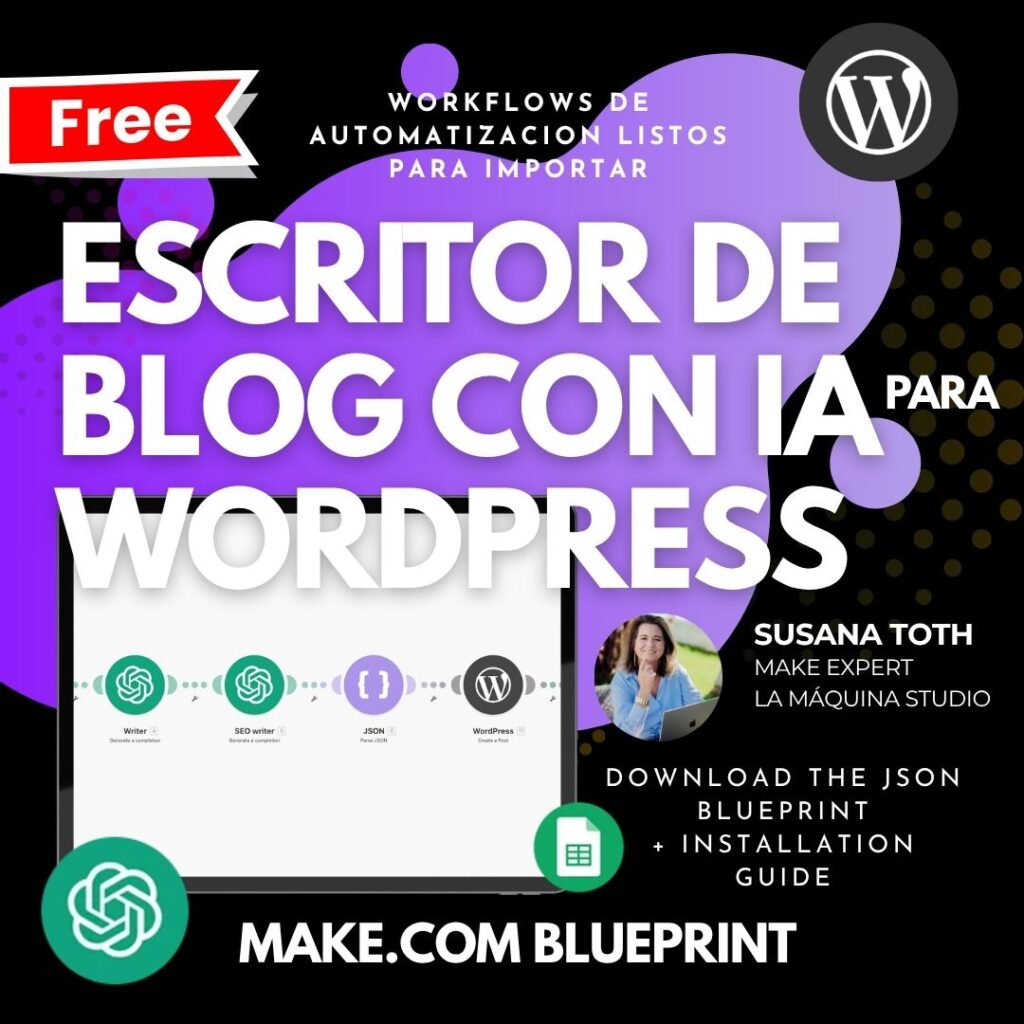 Blueprint Gratis de Make.com – Escritor de Blog con IA para WordPress (AI Blog Writer)