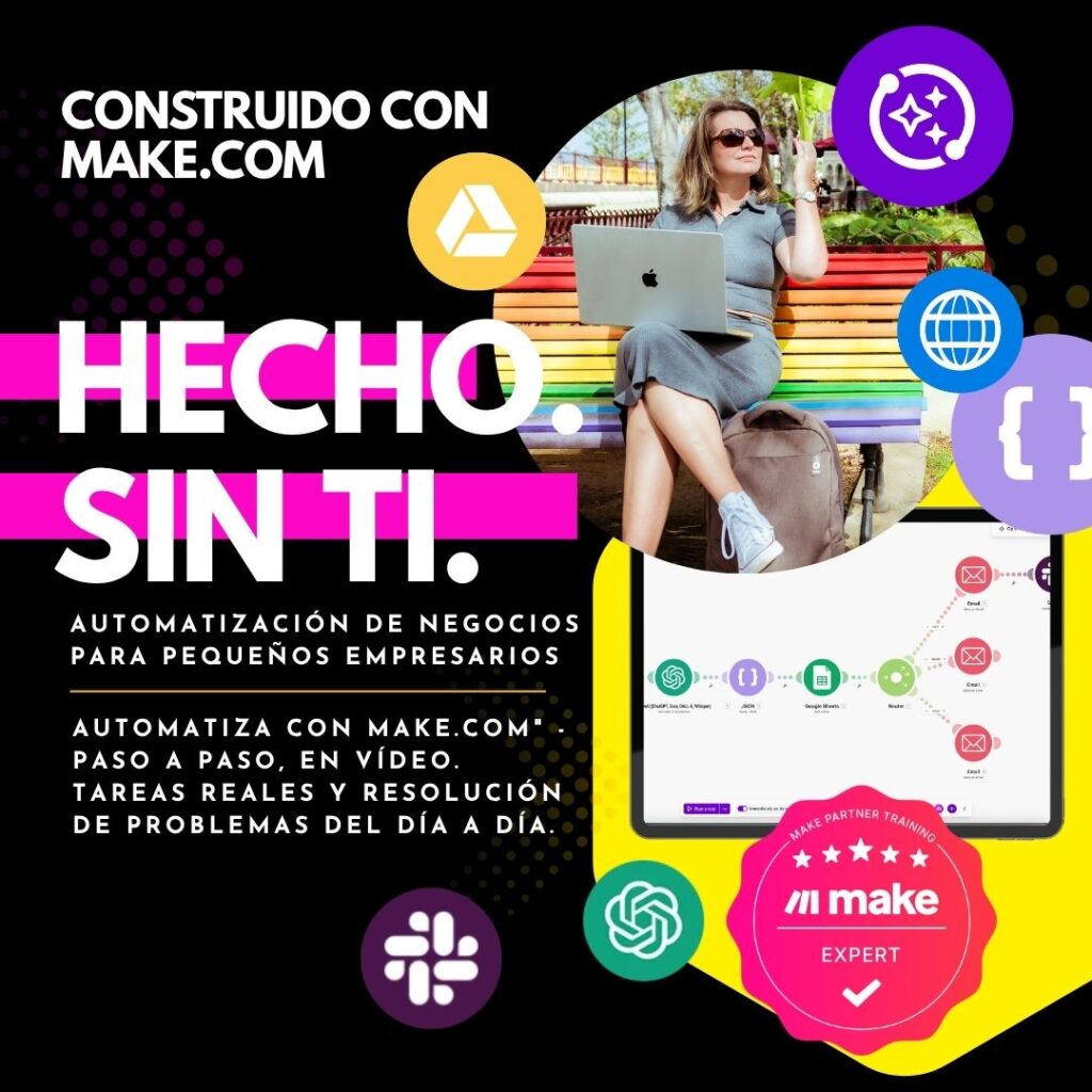 Hecho. Sin Ti. – Automatización de negocios para pequeños empresarios – construido con Make.com