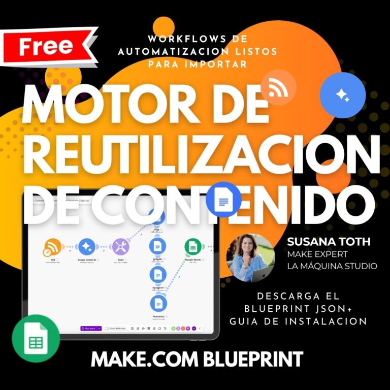 Blueprint Gratis de Make.com – Reutilización de Contenido (Content Repurposing)
