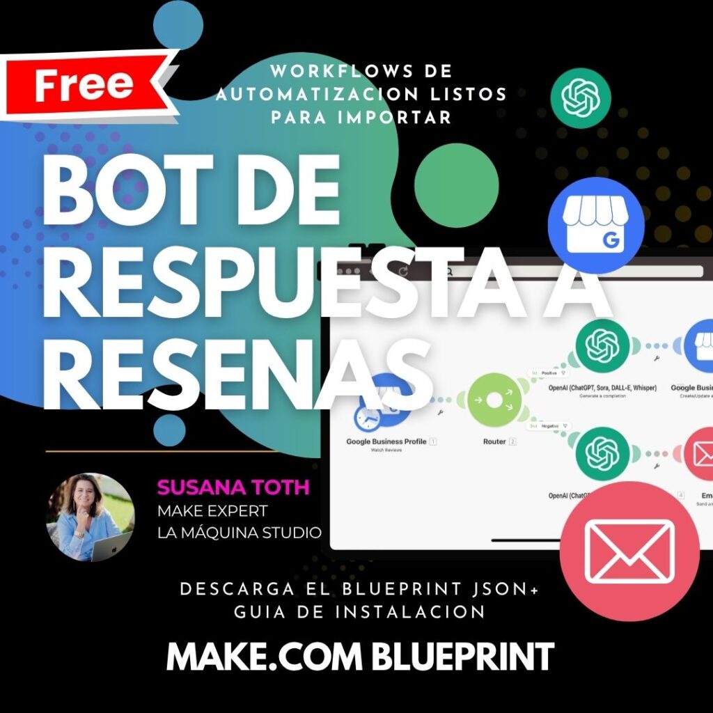 Blueprint Gratis de Make.com – Bot de Respuesta a Reseñas (Review Response Bot)